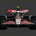 Formula 1 Race Car With Sleek Aerodynamic Design Black White Red Livery And Rear Wing