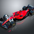 Red Ferrari Formula 1 Car Featuring Shell Kinder Sponsors And Aerodynamic Body