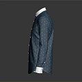 Stylish Blue Long Sleeve Shirt With White Polka Dots And White Collar Cuffs