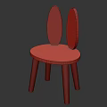 Cute Children's Chair With White Body And Rabbit Ear Shaped Backrest Yellow Legs