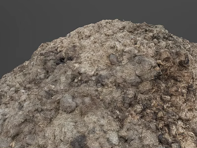 Rough Grayish Brown Natural Rock With Irregular Texture And Holes Surface 3d model