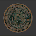 Bitcoin Shaped Decorative Ornament Set With Metallic Design For Tabletop