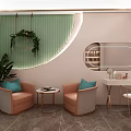 Modern Elegant Beauty Salon Interior With Open Space Marble Floor Mirrors And Plants