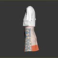 Stylish White Short Sleeve Top With Checkered Skirt Featuring Colorful Patterns And Orange Hem