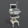 Advanced Medical Patient Monitor with Digital Screen and Mobile Cart for Clinical Monitoring Use