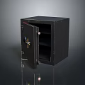 Black Home Safe Furniture With Open Door And Internal Storage Shelves
