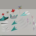 Colorful Origami Crafts Including Paper Boats Cranes Planes And Pinwheels