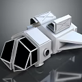 3D Rendered Sci Fi Mechanical Concept Model With Geometric Structure And White Finish