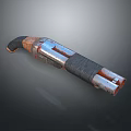 Vintage Worn Metal Weapon With Curved Barrel Wrapped Grip And Rusty Details