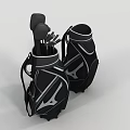 Durable Golf Sports Equipment Bags with Clubs in Black White Design for Golfers