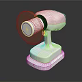 White Compact Security Camera Electronic Device With Round Lens And Stable Base