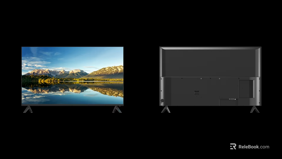 Modern Television With Scenic Landscape Screen Display And Sleek Modern Side Design Stand 3d model 