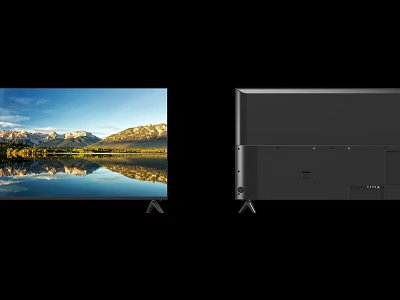 Modern Television With Scenic Landscape Screen Display And Sleek Modern Side Design Stand 3d model