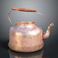 Copper Kettle With Wooden Handle And Hammered Surface For Daily Use