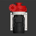 Industrial Electric Pump With Black Motor Red Pump Body And Metal Base Stand