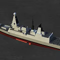 Modern Warship Design Featuring Advanced Radar System Bridge And Hull Structure
