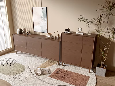 Modern Wood Grain Cabinet Simple Style Cabinet Whole Cabinet Sideboard Balcony Cabinet Storage Cabinet Entrance Cabinet 3d model