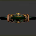 Fantasy Character Wielding Ornate Green Glowing Sword With Decorative Handle