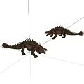 Realistic Spiked Dinosaur Toy Models With Red Accents And Detailed Design