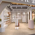 Elegant Modern Clothing Store Interior With Gold Decor Display Racks And Mannequins