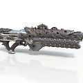 Intricately Carved Ornate Gun With Metallic Texture And Elaborate Decorative Patterns