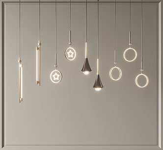 Pendant lamp combination 3d model