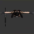3D Female Character With Short Black Hair Pink Top Red Pants Gun And Outstretched Arms