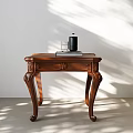 Classic Wooden Side Table With Exquisite Carvings And Elegant Leg Design In Indoor Living Space