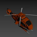Orange Modern Helicopter Design With Rotor Cockpit And Futuristic Look