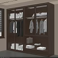Sleek Modern Glass Door Wooden Wardrobe With Built In Lights For Tidy Home Clothing Storage