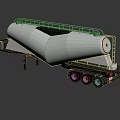 White Tanker Trailer With Ladder And Multiple Wheels On Dark Surface