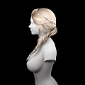 Female Game Movie Character 3D Model With Blonde Braided Hair And Upper Body