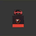 Red Sports Car Model by Tarmac Works Detailed Design Displayed on Branded Box