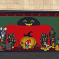 Modern Window Halloween Window 3d model