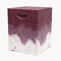 Set Of Three Modern Concrete Side Tables With Purple White Gradient Textured Surface
