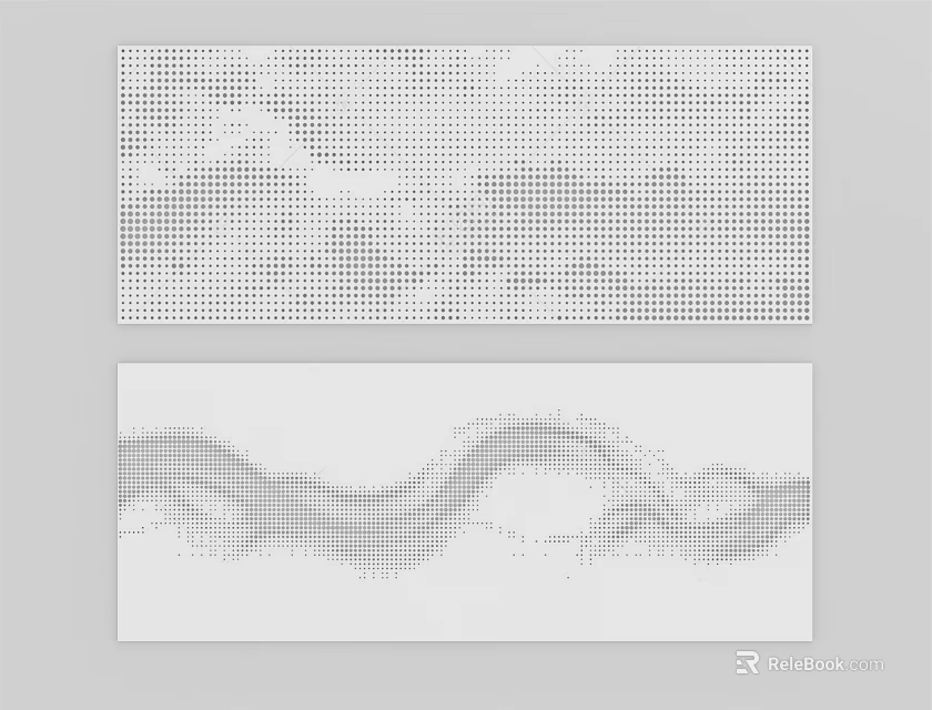 Abstract Digital Design With Dot Patterns And Wave Elements Background 3d model