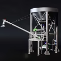 Large Industrial Storage Tank Equipment With Conveyor Arm And Metal Structure