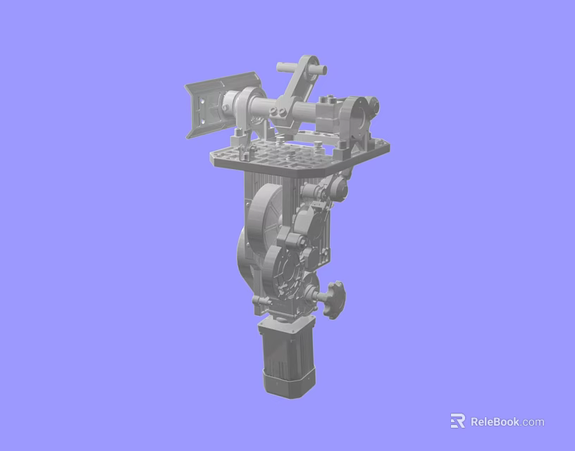 Public Facility Mechanical Device Featuring Rotary Structure And Support Bracket 3d model 