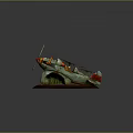 Vintage Cosmic Spacecraft Model Featuring Green Red Yellow Design And Spiral Propeller On Red Base