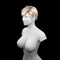 Realistic 3D Female Game And Movie Character With Blonde Bun Hairstyle Upper Body