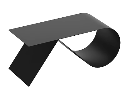 Black Modern Coffee Table With Curved Design And Sleek Metal Structure 3d model