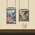 Modern metal boom decorative painting 3d model