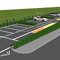 ZHENRO Parking Lot With Organized Spaces Red White Vehicles And Directional Arrows