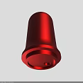 Red Metal Cylindrical Component With Rounded Top And Base Hole Design 3d model