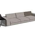 Modern three-seat sofa multiplayer sofa 3d model
