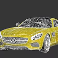 Yellow Mercedes Sports Car With Sleek Design Black Roof And Alloy Wheels