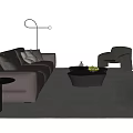 Modern Sofa Coffee Table Set Brown Leather With Cushions Black White Table Armchair Beige Rug