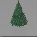 Festive Green Decorated Christmas Tree With Star Topper And Colorful Lights