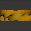 Golden Shiny Twisted Spiral Clothing Accessory With Glossy Circular Stylish Design