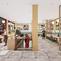 Modern Restaurant Interior With Customers Dining Staff Service And Decorative Lighting